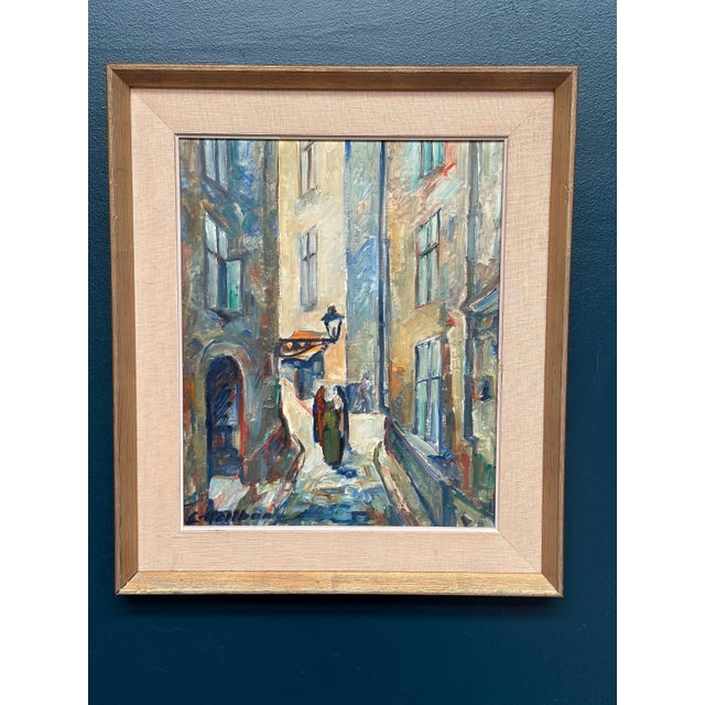 Emil Hellbom, Gamla Stan (Town), 1920s, Oil on Panel, Framed For Sale - Image 18 of 18