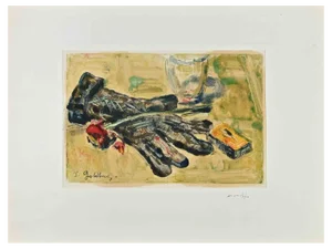 Simon Goldberg, Still Life with Glove, Monotype, Mid-20th Century