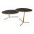 Phase Design Downtown Coffee Table & C-Table Set by Reza Feiz | Smoked Brass & Black Spandrel Glass For Sale