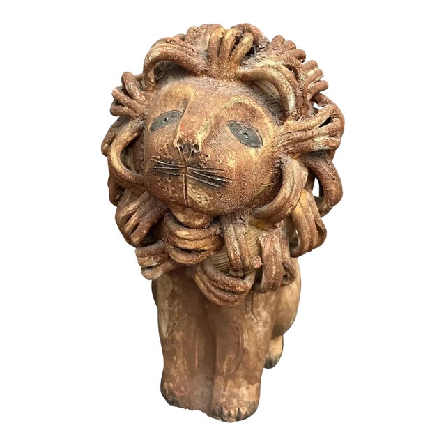 Mid-Century Lion Sculpture - Aldo Londi for Bitossi Raymor For Sale