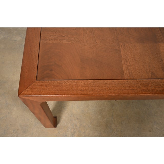 Henredon Mid-Century Hollywood Regency Walnut Extension Dining Table, Newly Refinished For Sale - Image 11 of 15