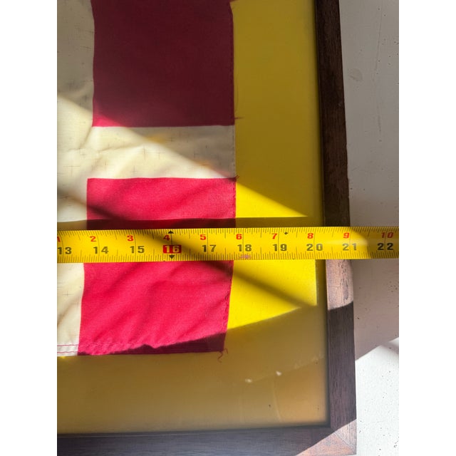 Textile Vintage Nautical Signal Flag Burgee – Bahamas Courtesy — Framed Maritime Textile Art For Sale - Image 7 of 10