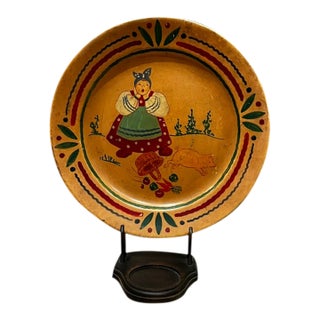 Vintage Continental Studios Hollywood Folk Art Decorative Plate For Sale