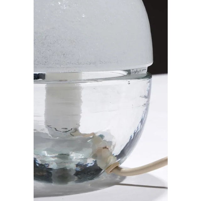 Italian Table Lamp in Thick Glass, 1960s For Sale - Image 8 of 12