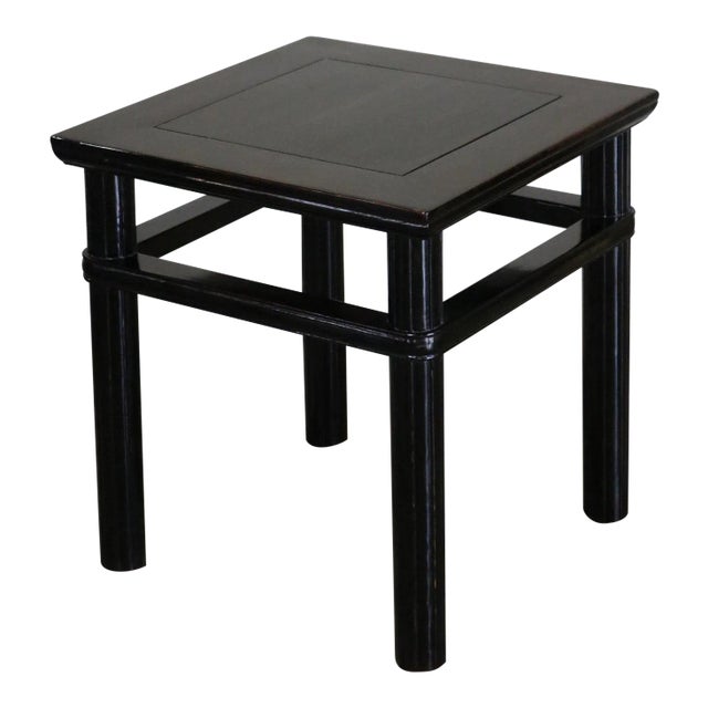 Late 20th Century Black Lacquer Stool For Sale