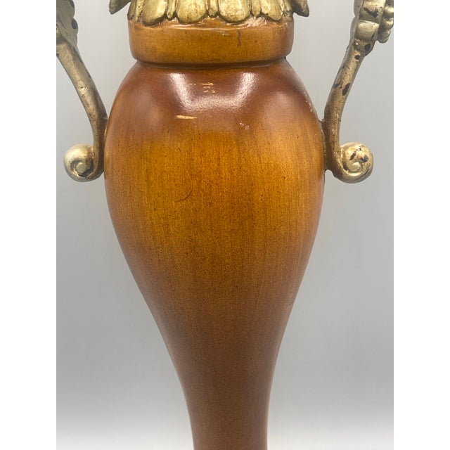 Vintage Gold and Black Distressed Metal Candleholder With Scroll Handles For Sale - Image 4 of 5