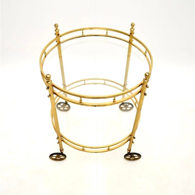 Vintage French Brass Drinks Trolley, 1970s For Sale - Image 4 of 8