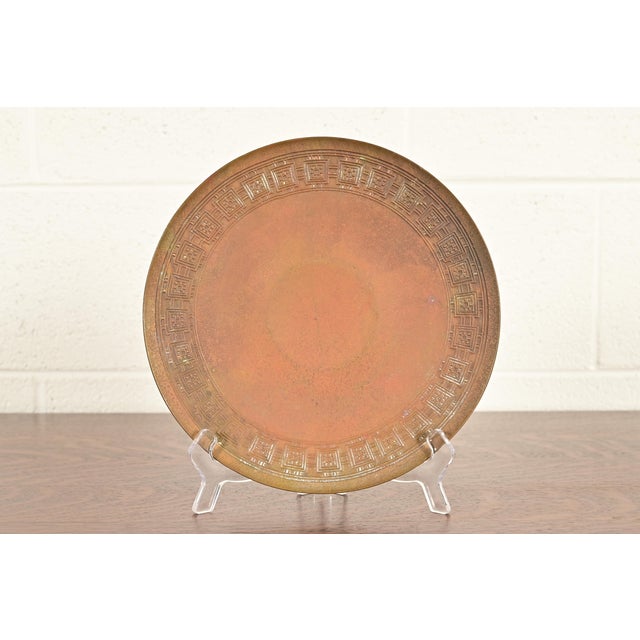 Tiffany Studios New York Bronze Footed Plate or Charger With Decorative Border For Sale - Image 10 of 10