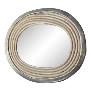 Vintage Brass and Pencil Reed Mirror