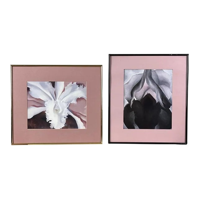 Pair of Georgia O’Keeffe Giclee Prints, Framed (C. 1985)/Flowers For Sale