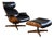 1960s Rare Early George Mulhauser for Plycraft "Mr. Chair" & Ottoman | Original Badge & Label | Sculptural Walnut Shell For Sale