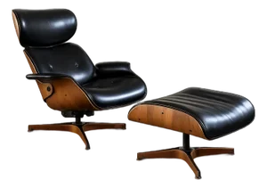 1960s Rare Early George Mulhauser for Plycraft "Mr. Chair" & Ottoman | Original Badge & Label | Sculptural Walnut Shell