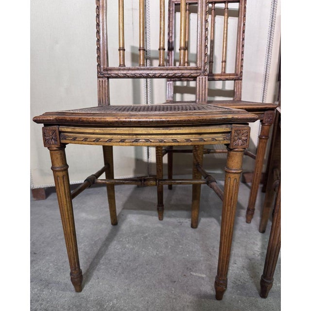 Louis XVI Chairs in Carved Wood, Set of 4 For Sale - Image 3 of 9