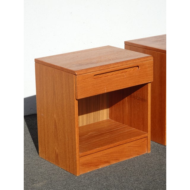 Jesper International Pair of Vintage Danish Modern Brown Nightstands by Jesper Made in Denmark For Sale - Image 4 of 6