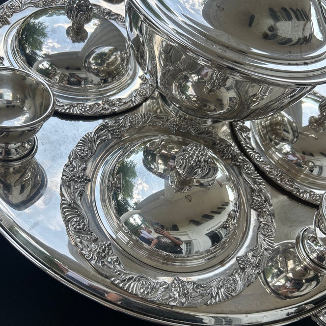 Victorian Early 20th Century Theodore B Starr Silverplate Lazy Susan- 9 Pieces For Sale - Image 3 of 12