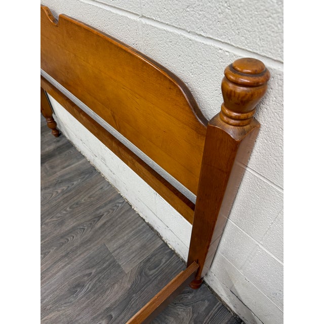 Vintage Full Size Colonial Style Solid Maple Low Poster Bed For Sale - Image 12 of 15