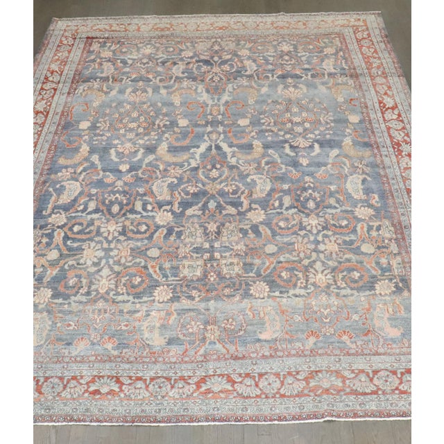 late 19th century Persian Senneh Bibikabad rug in primarily blue