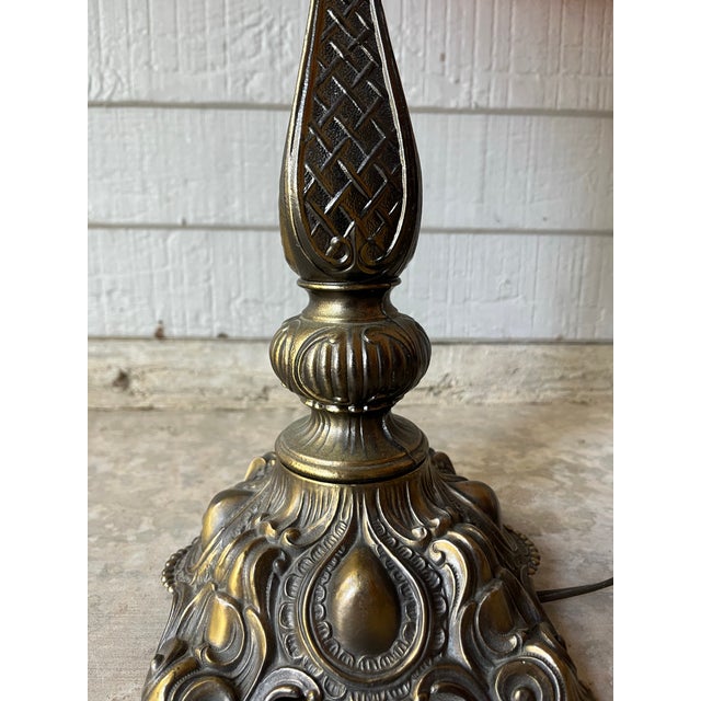 Vintage Cranberry Pink Swirl Glass Tall Electric Victorian-Style Parlor Lamp For Sale - Image 4 of 12