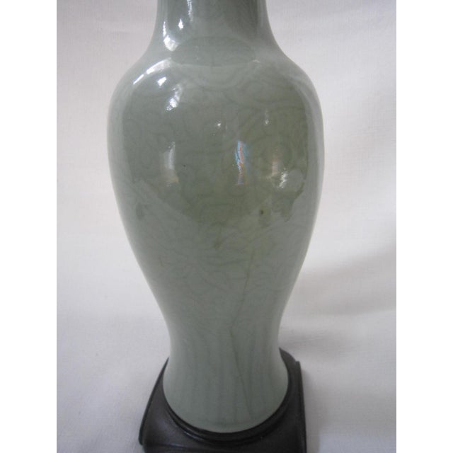 Asian Antique Asian Porcelain Celadon Lamp For Sale - Image 3 of 4