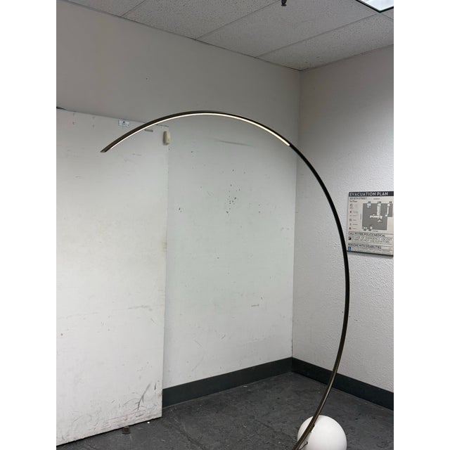 Off-white Bontempi Circle Modern Arc Floor Lamp For Sale - Image 8 of 12
