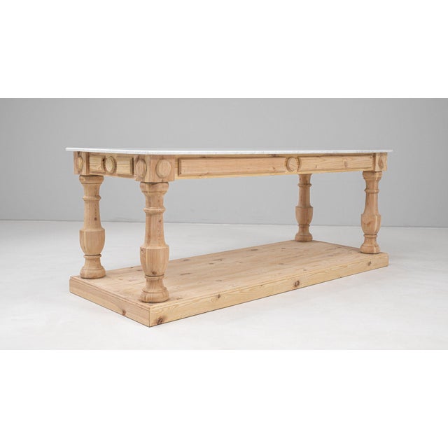 Tan Mid 20th Century France Tan Wood Console Table For Sale - Image 8 of 11