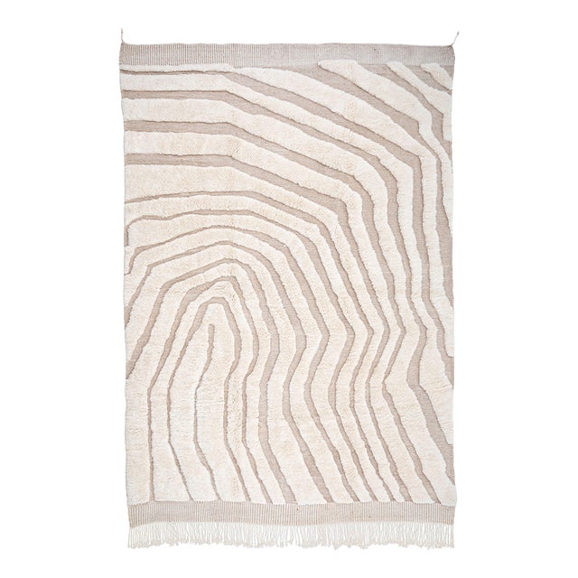 Hand-Knotted Wool Rug by Azele Studio For Sale