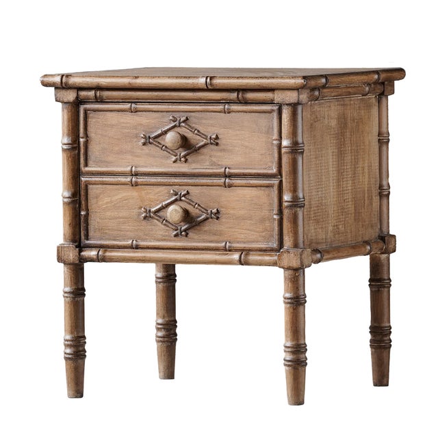 New special order item. Not vintage. Constructed from refurbished pine wood, the Faux Bamboo Night Stand has legs and...