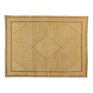 Fine 1920s Persian Ghom Beige and Brown Handwoven Wool Rug For Sale