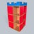 Blue Postmodern Castle Bookcase & Vinyl Record Storage Unit For Sale - Image 8 of 9