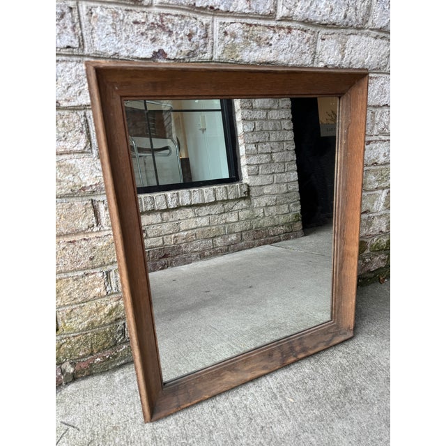 Vintage wooden frame turned into a mirror. This early American wooden frame was the perfect frame to add a mirror to, as...