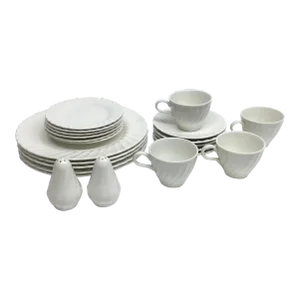 Vintage Dinner Set Sheffield Bone White U S a - Set of 32 Pieces