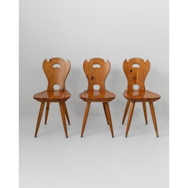 Vintage Folk Style Wooden Farmhouse Chairs, 1960s, Set of 3 For Sale - Image 12 of 12