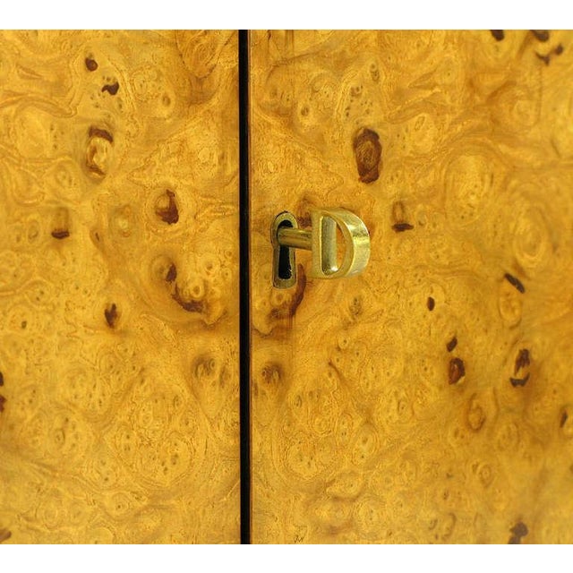 Edward Wormley Walnut & Olive Ash Burl Tall Cabinet for Dunbar For Sale - Image 10 of 11
