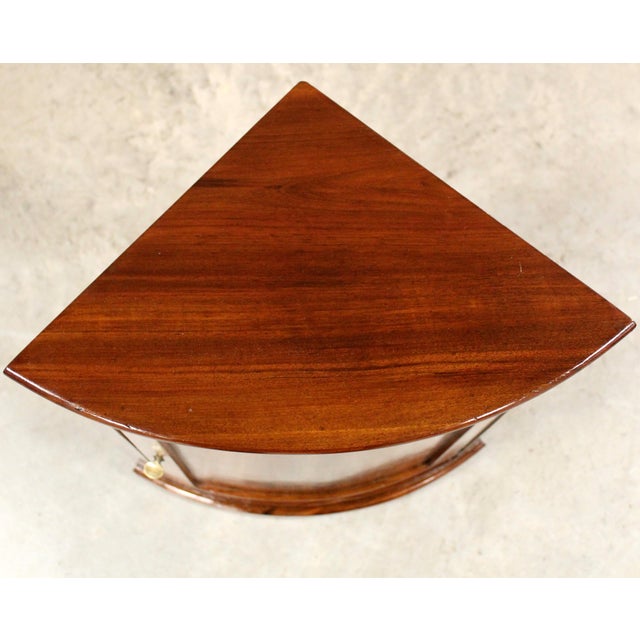 19th Century Italian Corner Bedside Table in Walnut For Sale - Image 9 of 10