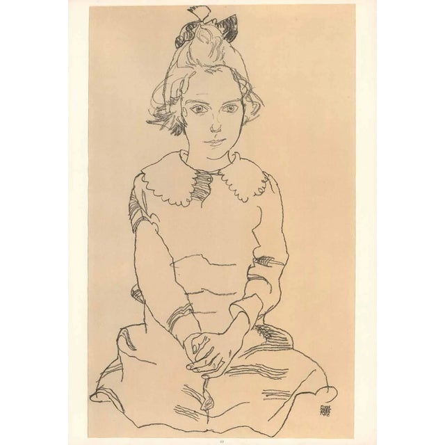 Artist:Egon Schiele Country:Austria Title:Seated girl Maria Steiner Medium:Lithograph – 60 Marks:Signed in plate...