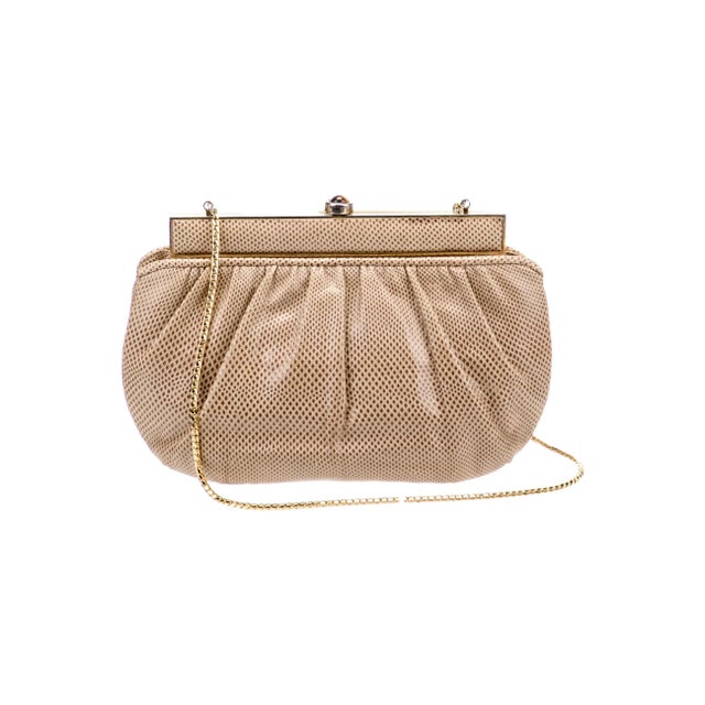 Contemporary 90s Judith Leiber Karung Tiger Eye Gemstone Karung SnakeSkin Day Evening Handbag Gemstones Vintage Shoulder For Sale - Image 3 of 11