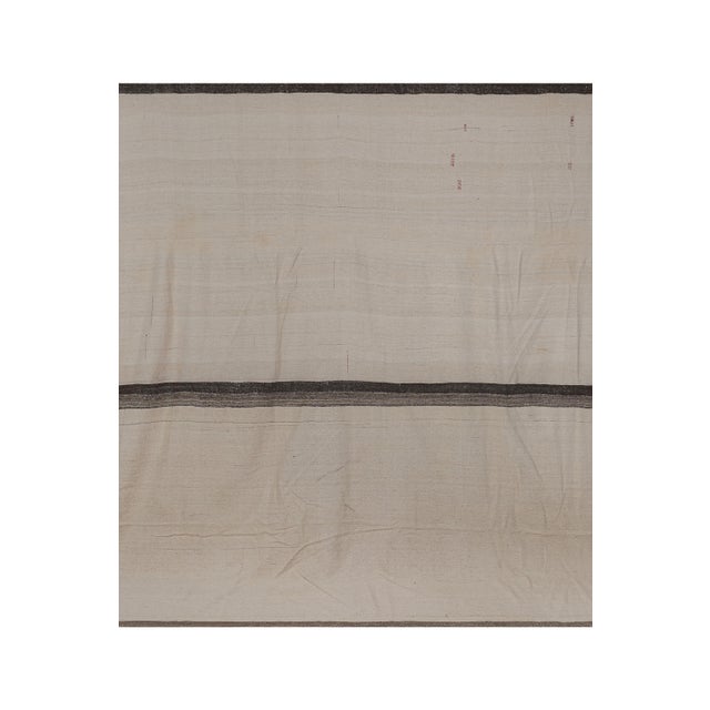 White Vintage Modern Turkish Hemp Kilim Rug 11'6'' X 11'5'' For Sale - Image 4 of 10