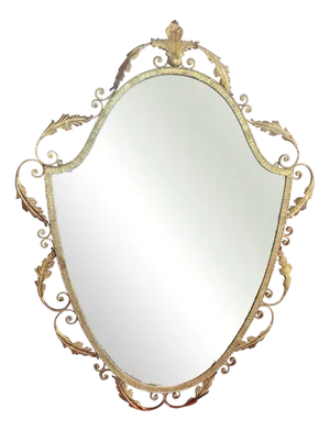 Vintage Brass Mirror, 1940s