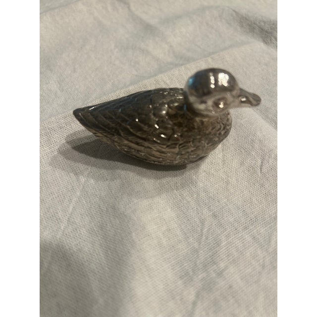Silver Vintage Hollywood Regency Swan With Detach Swan Ornament For Sale - Image 8 of 12