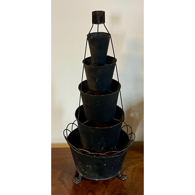Antique 19th Century French Tole Graduated Six Tiered Tulipiere Flower Frog Centerpiece For Sale In New York - Image 6 of 13