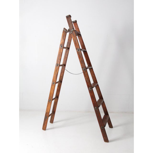 Antique Wooden Folding Ladder Chairish