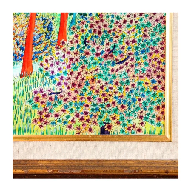 Michel Loeb, French Naive, Fauvist Oil on Panel Painting "Le Petit Clocher" Michel Loeb, c. 20th century For Sale - Image 12 of 14