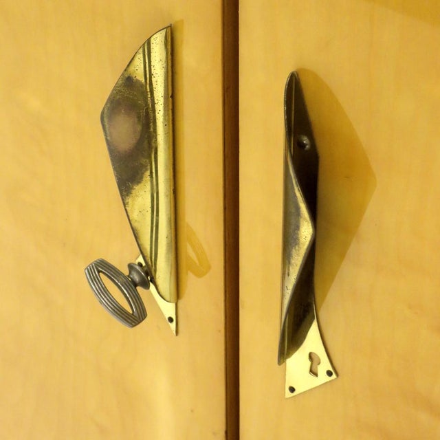 Large Mid-Century Modern 5-Door Wardrobe in Flamed Maple, 1950s For Sale - Image 6 of 8