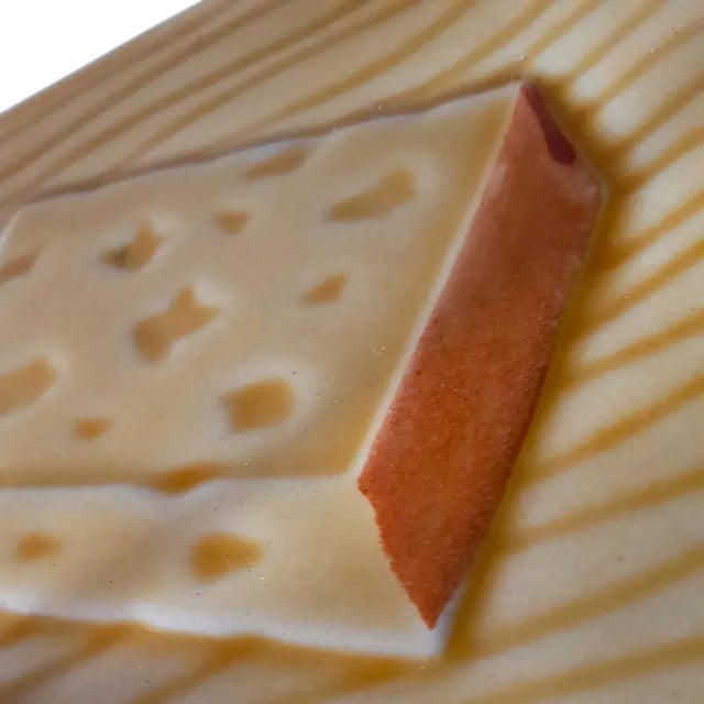 Gold French Majolica Cheese Serving Trays from Vallauris, Set of 2 For Sale - Image 8 of 15