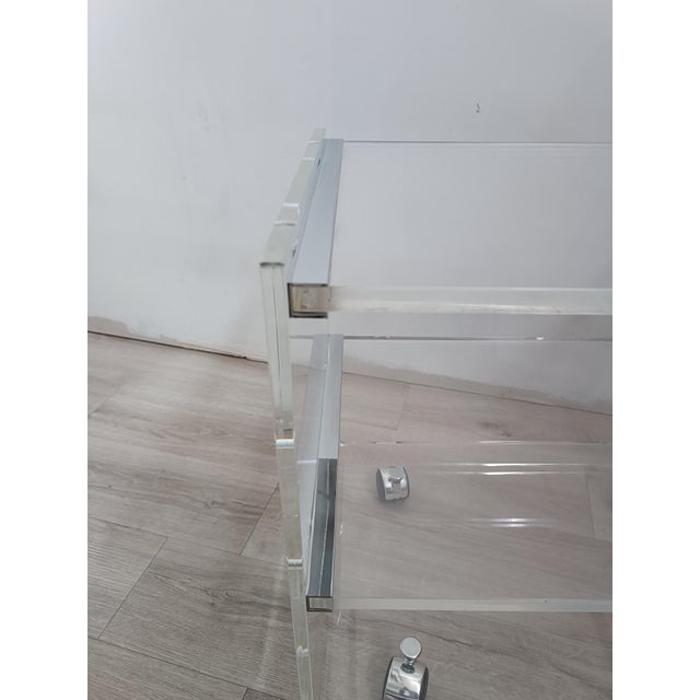 1970s Table on Casters attributed to David Lange for Les Invisibles Du Marais, 1970s For Sale - Image 5 of 13