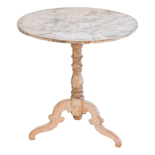 19th Century Swedish Gustavian Round Tilt-Top Table in Painted Finish, Circa 185 For Sale