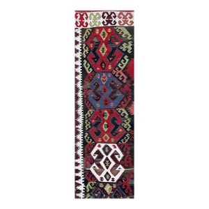 Antique Turkish Kilim Flat Weave Runner 2'3" X7'10" as Is