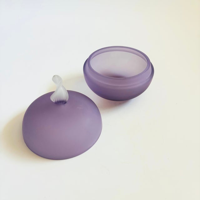 Glass Lavender Glass Box For Sale - Image 7 of 8