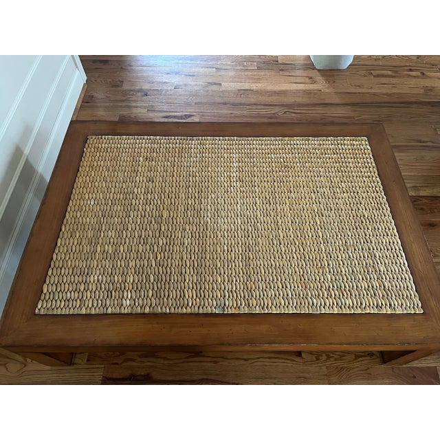 Ralph Lauren Attributed Ralph Lauren Wood Seagrass Coffee Table For Sale - Image 4 of 13