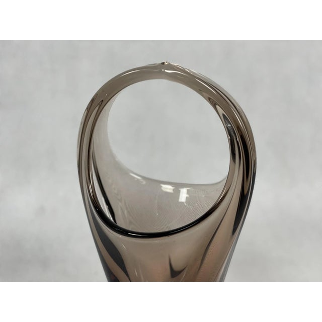 Bohemian Glass Basket attributed to Miroslav Klinger for Železný Brod, 1960s For Sale - Image 6 of 7